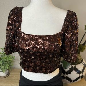 & other stories sequin crop top